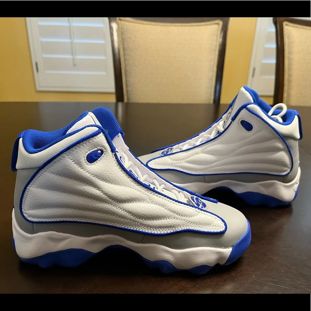 New Nike Air Jordan Pro Strong Basketball Sneaker White Blue Shoes Size US 5.5 - Picture 7 of 12